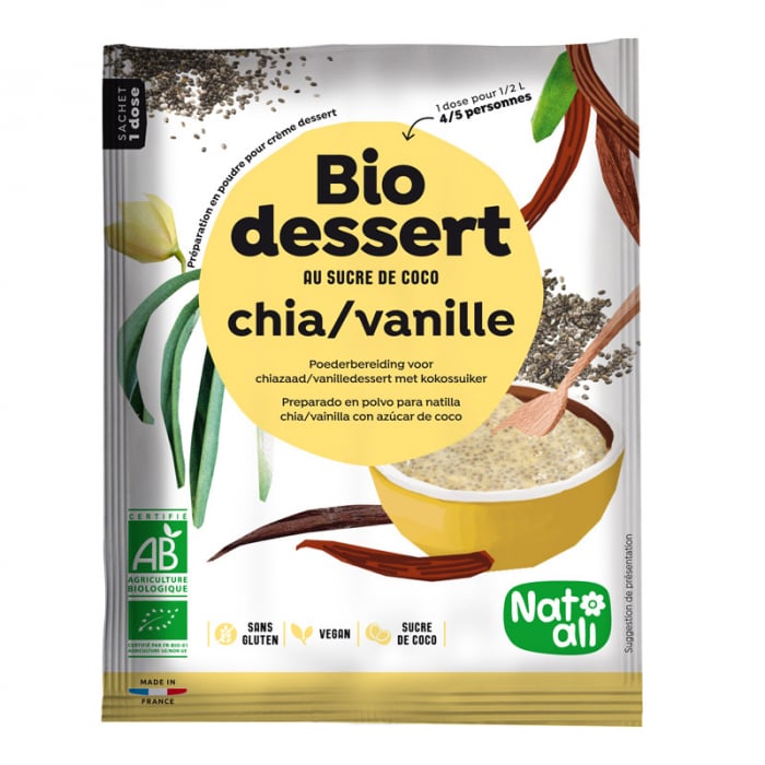 Desert cu chia si vanilie, bio, 40g, Nat-ali [1]