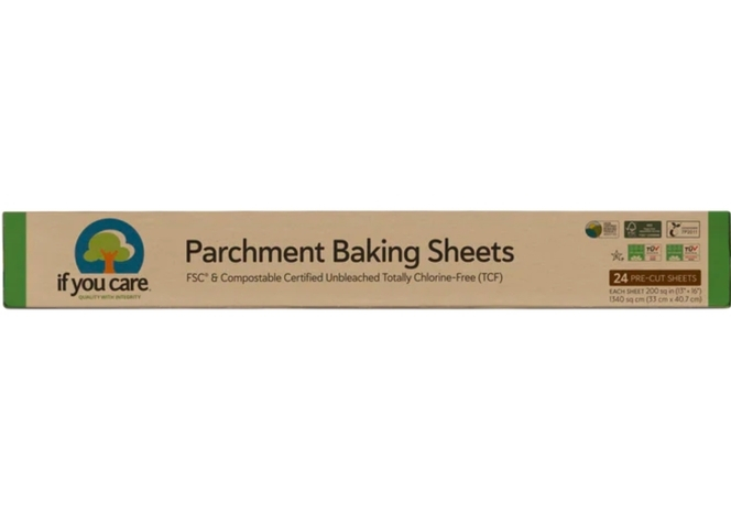 Hartie de copt nealbita, fara clor, compostabila, pretaiata, 24 foi, If You Care [1]