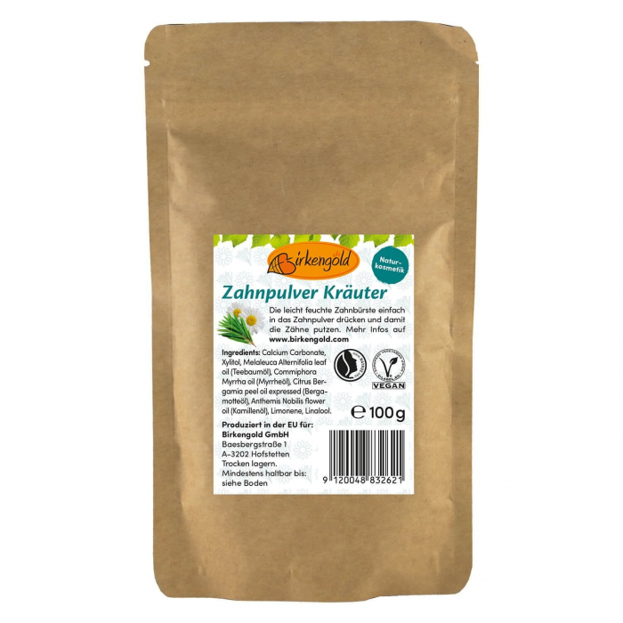 Pasta de dinti pudra cu musetel fara flour refill, 100g, Birkengold [1]