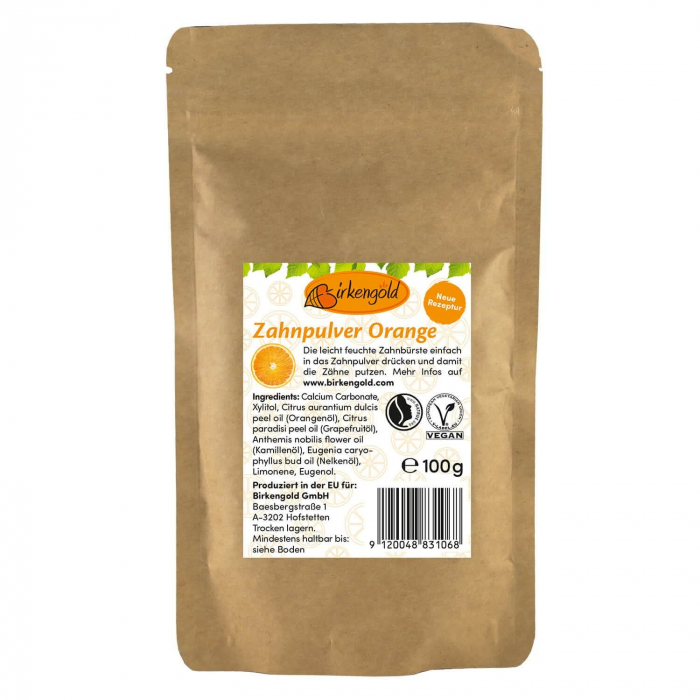 Pasta de dinti pudra cu portocale fara flour refill, 100g, Birkengold [1]