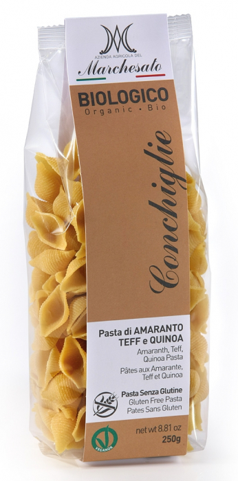 Paste conchiglie din amarant, teff si quinoa bio fara gluten 250g Marchesato [1]