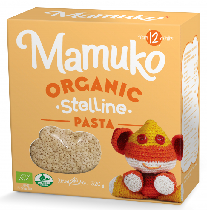 Paste in forma de stelute, pentru copii, din grau dur bio 320g Mamuko [1]