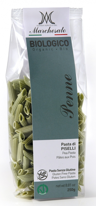 Penne din mazare verde fara gluten, bio, 250g Marchesato [1]