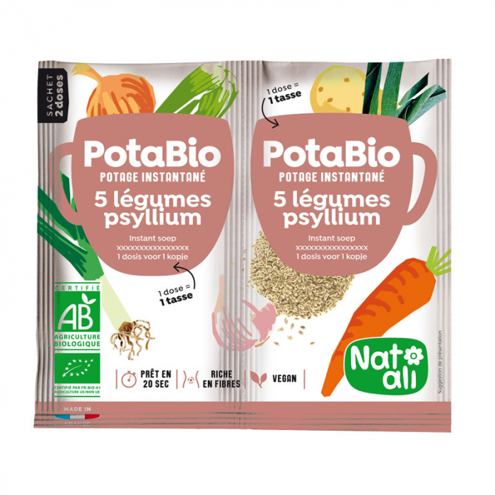 Supa instant cu 5 legume si psyllium, bio, 2x 8.5g, Nat-ali [1]