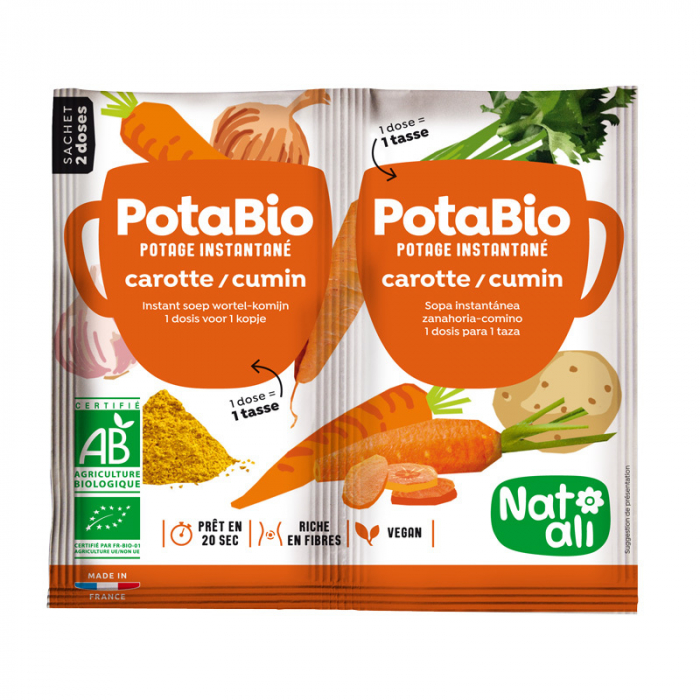 Supa instant cu morcovi, chimion si legume, bio, 2x 8.5g, Nat-ali [1]