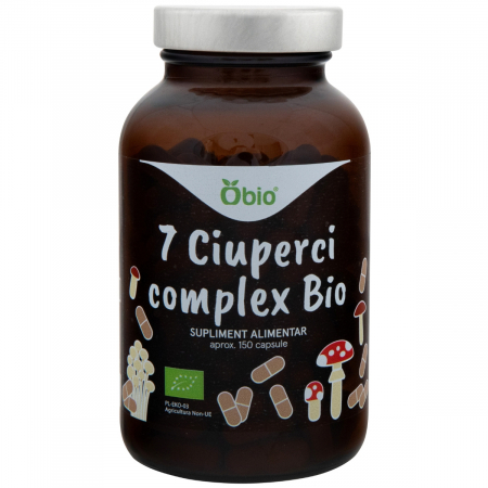 SUPLIMENTE - 7 Ciuperci complex, bio, 150 capsule (45g), Obio