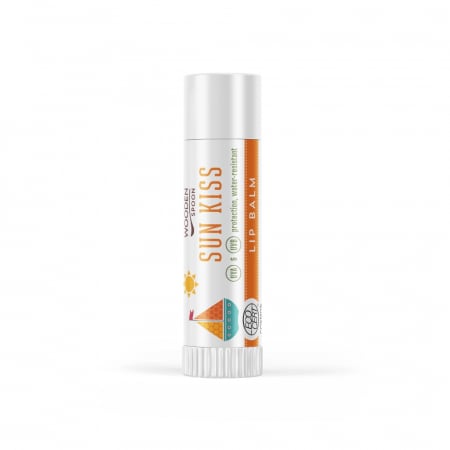 INGRIJIRE PERSONALA - Balsam de buze cu protectie solara, Sun Kiss, bio, 4.3ml, Wooden Spoon