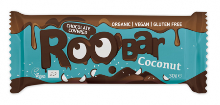 SUPERALIMENTE - Baton cu cocos invelit in ciocolata bio 30g Roobar