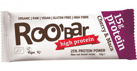 BATOANE, NUCI SI FRUCTE USCATE - Baton proteic cu cirese si maca raw bio 60g