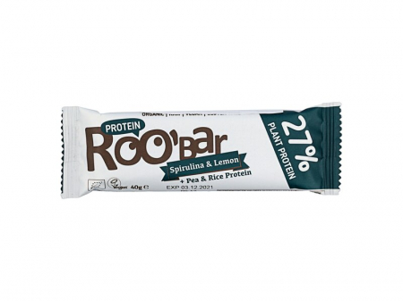 SUPERALIMENTE - Baton proteic spirulina lamaie raw eco 40g Roobar