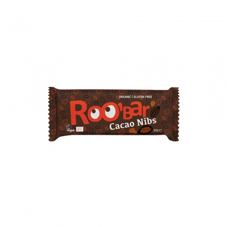 BATOANE, NUCI SI FRUCTE USCATE - Baton Roobar cacao miez + migdale raw eco 30g
