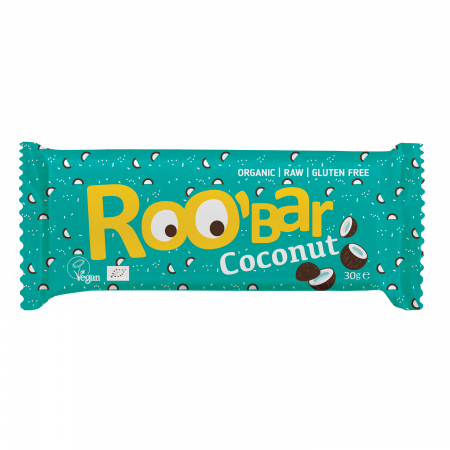 BATOANE, NUCI SI FRUCTE USCATE - Baton Roobar chia + cocos raw eco 30g