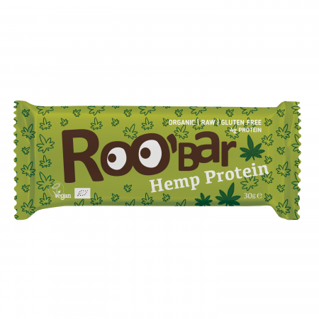 BATOANE, NUCI SI FRUCTE USCATE - Baton Roobar cu canepa raw eco 30g