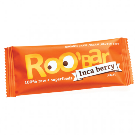 BATOANE, NUCI SI FRUCTE USCATE - Baton Roobar cu incan berry raw eco 30g