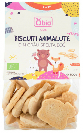 DULCIURI GUSTARI CREME - Biscuiti animalute din grau spelta bio 100g Obio