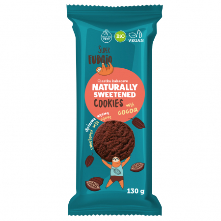 ALIMENTE - Biscuiti cu agave si cacao bio 130g Super Fudgio