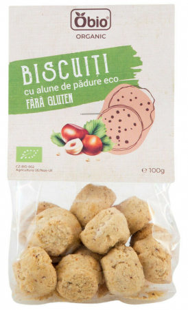 DULCIURI GUSTARI CREME - Biscuiti cu alune de padure fara gluten bio 100g Obio