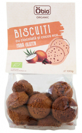DULCIURI GUSTARI CREME - Biscuiti cu ciocolata si cocos fara gluten bio 100g Obio