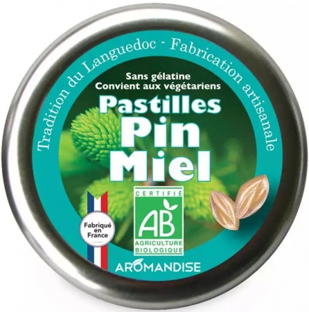 DULCIURI GUSTARI CREME - Bomboane artizanale cu pin si miere bio, 45g, Aromandise