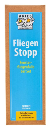 PRODUSE ANTIINSECTE - Capcana adeziva pentru muste - design floral pentru fereastra ecologic 6 bucati Aries