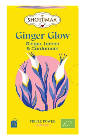 Shotimaa - Ceai awake - ginger glow - ghimbir, lamaie si cardamom bio 16dz x 2g 32g Shotimaa