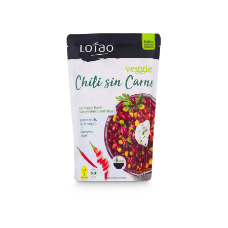 PRODUSE PENTRU GATIT - Chili sin carne vegan cu fasole rosie si legume, bio, 320g, Lotao