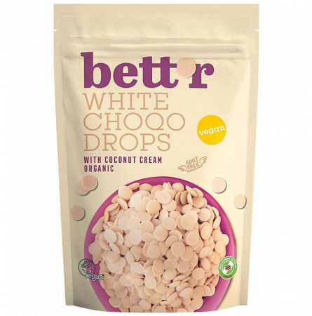 DULCIURI GUSTARI CREME - Choco drops White ciocolata alba bio 200g Bettr