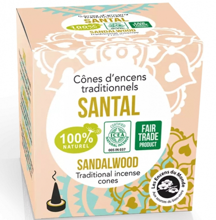 AROMATERAPIE SI RELAXARE - Conuri parfumate naturale - santal, indiene, 12 buc., Aromandise