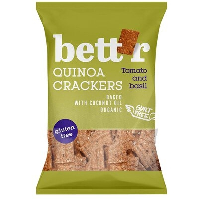 DULCIURI GUSTARI CREME - Crackers cu quinoa, rosii si busuioc fara gluten eco 100g Bettr