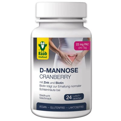 SUPLIMENTE - D-manoza si merisor 2200mg, 24 tablete vegane RAAB