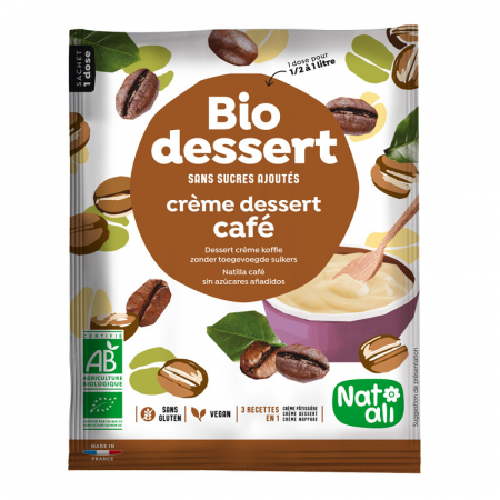 DULCIURI GUSTARI CREME - Desert crema cu cafea, bio, 45g, Nat-ali
