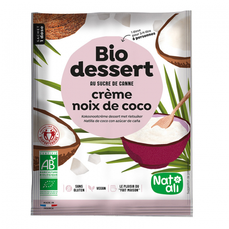 DULCIURI GUSTARI CREME - Desert crema cu cocos, bio, 60g, Nat-ali