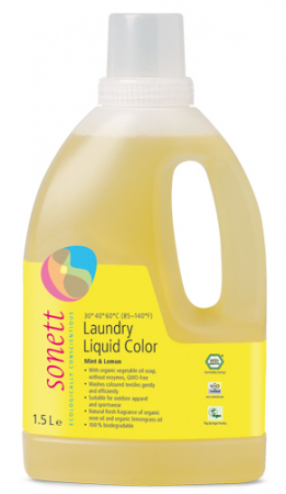 BAIE, BUCATARIE, ODORIZANTE - DETERGENT ECOLOGIC LICHID PT. RUFE COLORATE - MENTA SI LAMAIE 1.5L Sonett