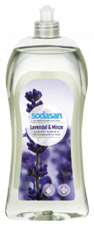 PRODUSE PENTRU CASA - Detergent vase lichid bio lavanda si menta 1L Sodasan