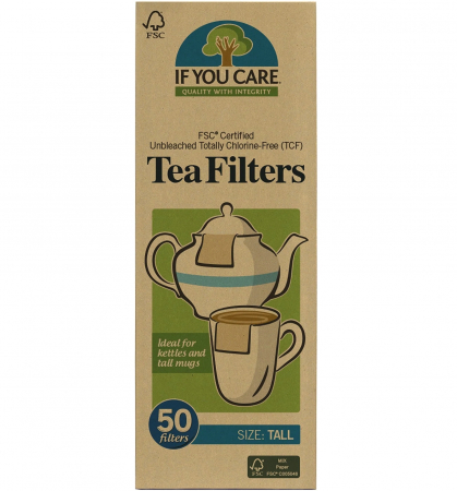 BUCATARIE - Filtre de ceai inalte, nealbite, fara clor, compostabile, 50buc, If You Care