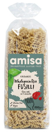 PRODUSE PENTRU GATIT - Fusilli din orez integral fara gluten eco 500g Amisa