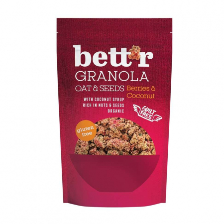 MIC DEJUN BOGAT IN NUTRIENTI - Granola cu fructe de padure si cocos fara gluten eco 300g Bettr