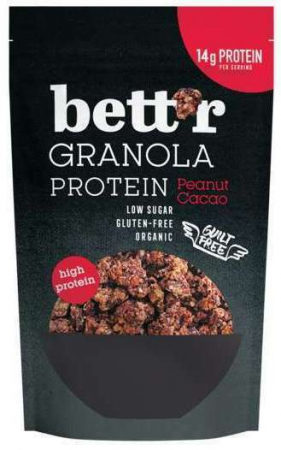 MIC DEJUN BOGAT IN NUTRIENTI - Granola proteica cu alune si cacao fara gluten bio 300g Bettr