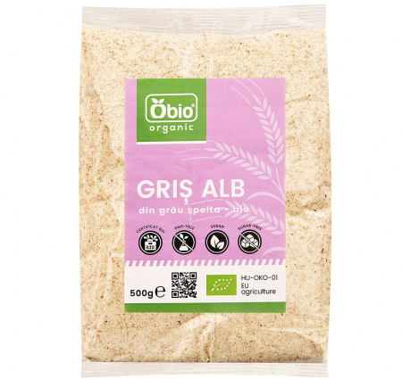 PRODUSE PENTRU GATIT - Gris alb din grau spelta bio 500g OBIO