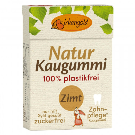 Birkengold - Guma de mestecat naturala cu scortisoara, 28g, Birkengold