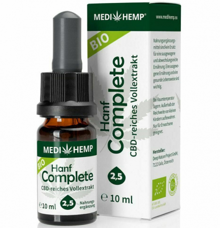 SUPLIMENTE - Hemp Complete 2,5% CBD bio, 10ml Medihemp