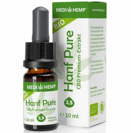 SUPLIMENTE - Hemp Pure 2,5% CBD bio, 10ml, Medihemp
