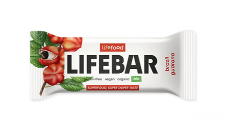 BATOANE, NUCI SI FRUCTE USCATE - Lifebar baton cu nuci braziliene si guarana, bio, 40g