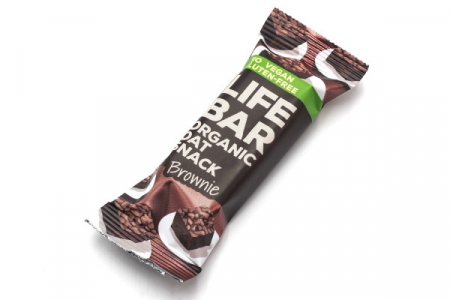 BATOANE, NUCI SI FRUCTE USCATE - Lifebar baton de ovaz brownie fara gluten bio 40g