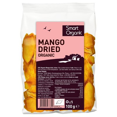 PULBERI SI SEMINTE - Mango uscat felii eco 100g Smart Organic