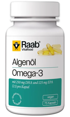 Raab - Omega 3 din ulei de alge 1183mg 75 capsule 88.7g Raab