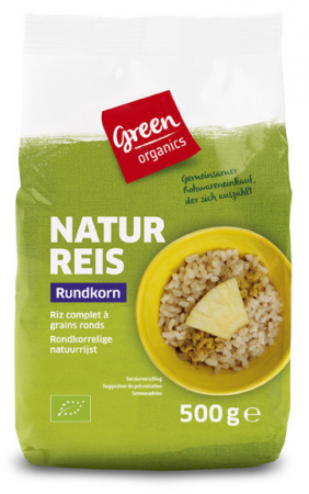 PRODUSE PENTRU GATIT - Orez brun bob rotund (GreenOrganics) eco 500g
