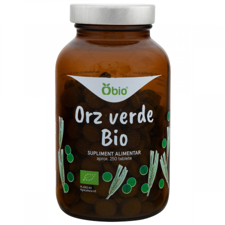 SUPLIMENTE - Orz verde, bio, 250 tablete (125g), Obio