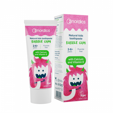 PRODUSE PENTRU COPII - Pasta de dinti naturala pentru copii Bubble Gum 50ml Nordics