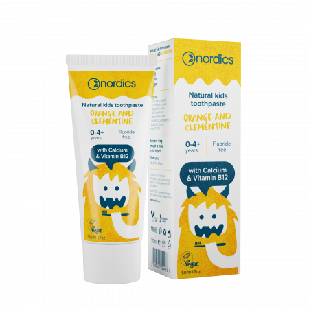 PRODUSE PENTRU COPII - Pasta de dinti naturala pentru copii cu portocale si clementine 50ml Nordics